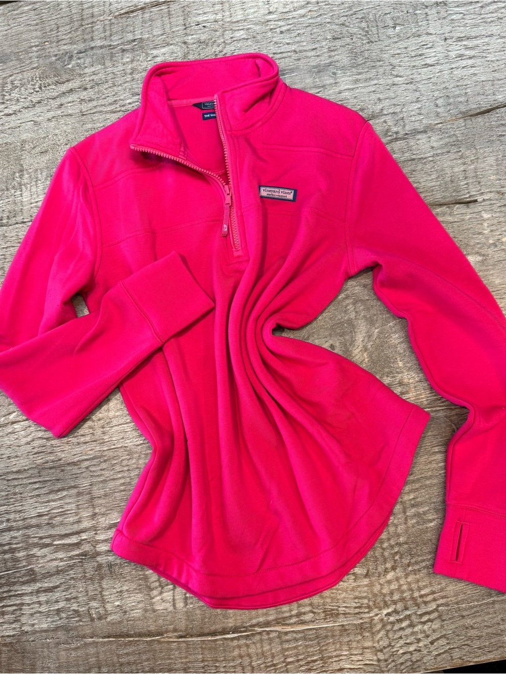 Vineyard Vines Women's Bright Pink Half-Zip Fleece Pullover